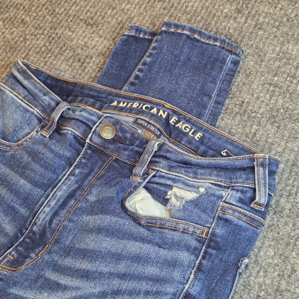 American Eagle Super Stretch Highest Rise Jegging Distressed Jeans‎ Size 2